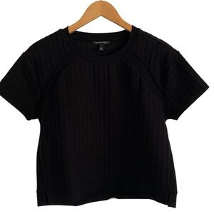 Banana Republic Black Textured Boxy Shirt Medium Petite